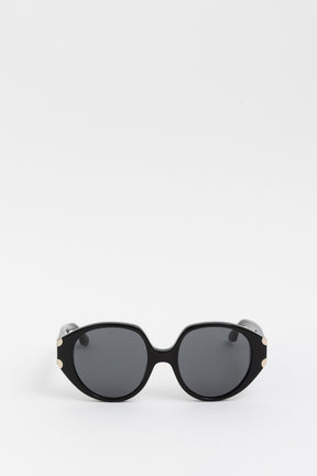 Oversized Black Round Sunglasses
