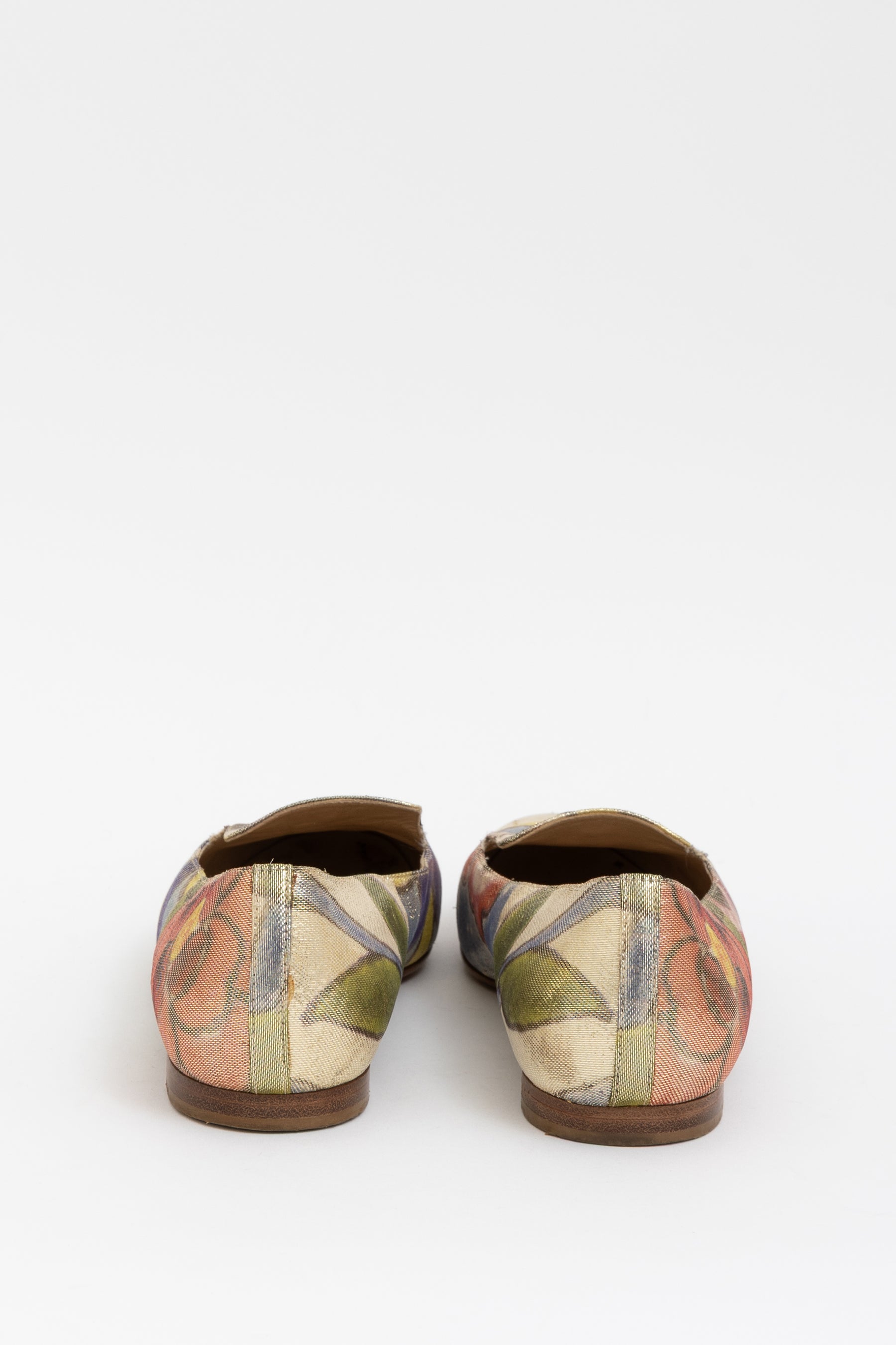 Floral Brocade Fabric CC Loafers