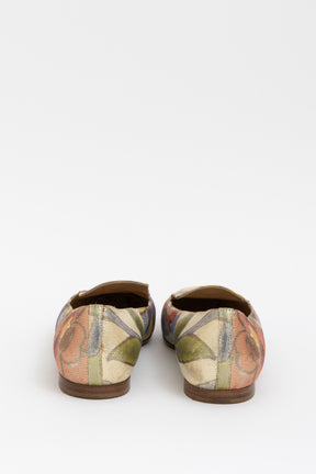 Floral Brocade Fabric CC Loafers