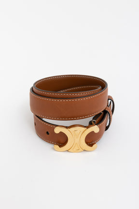 Medium Triomphe Belt in Natural Calfskin