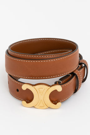 Medium Triomphe Belt in Natural Calfskin