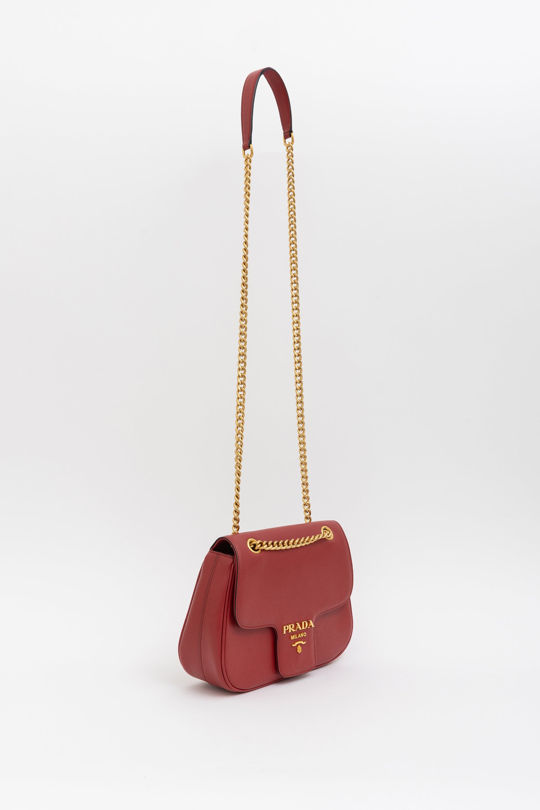 Saffiano Flap Shoulder Bag
