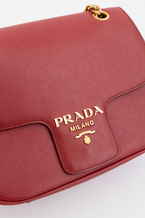 Saffiano Flap Shoulder Bag