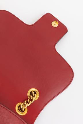 Saffiano Flap Shoulder Bag