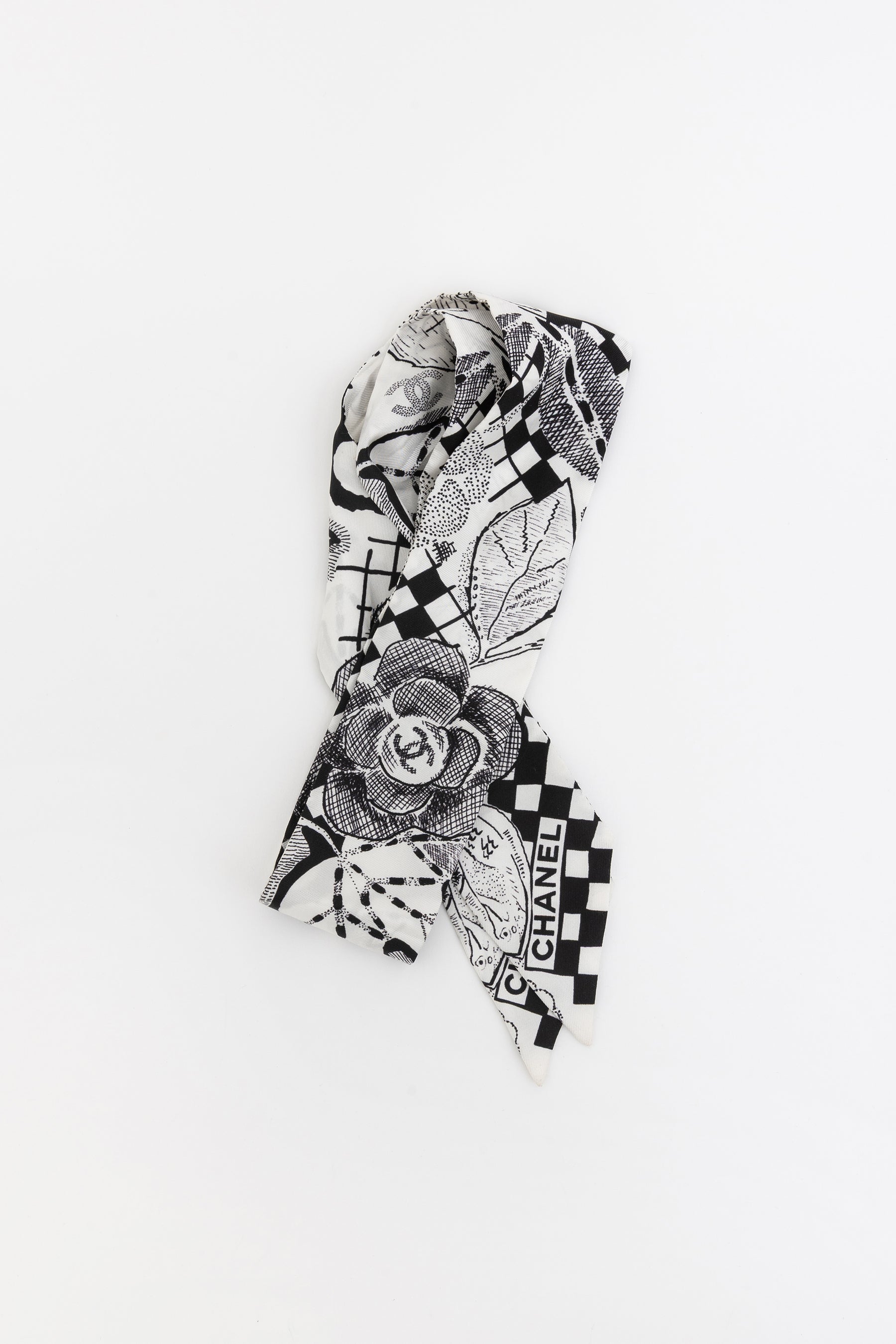 Slim Bandeau Silk Twill Scarf