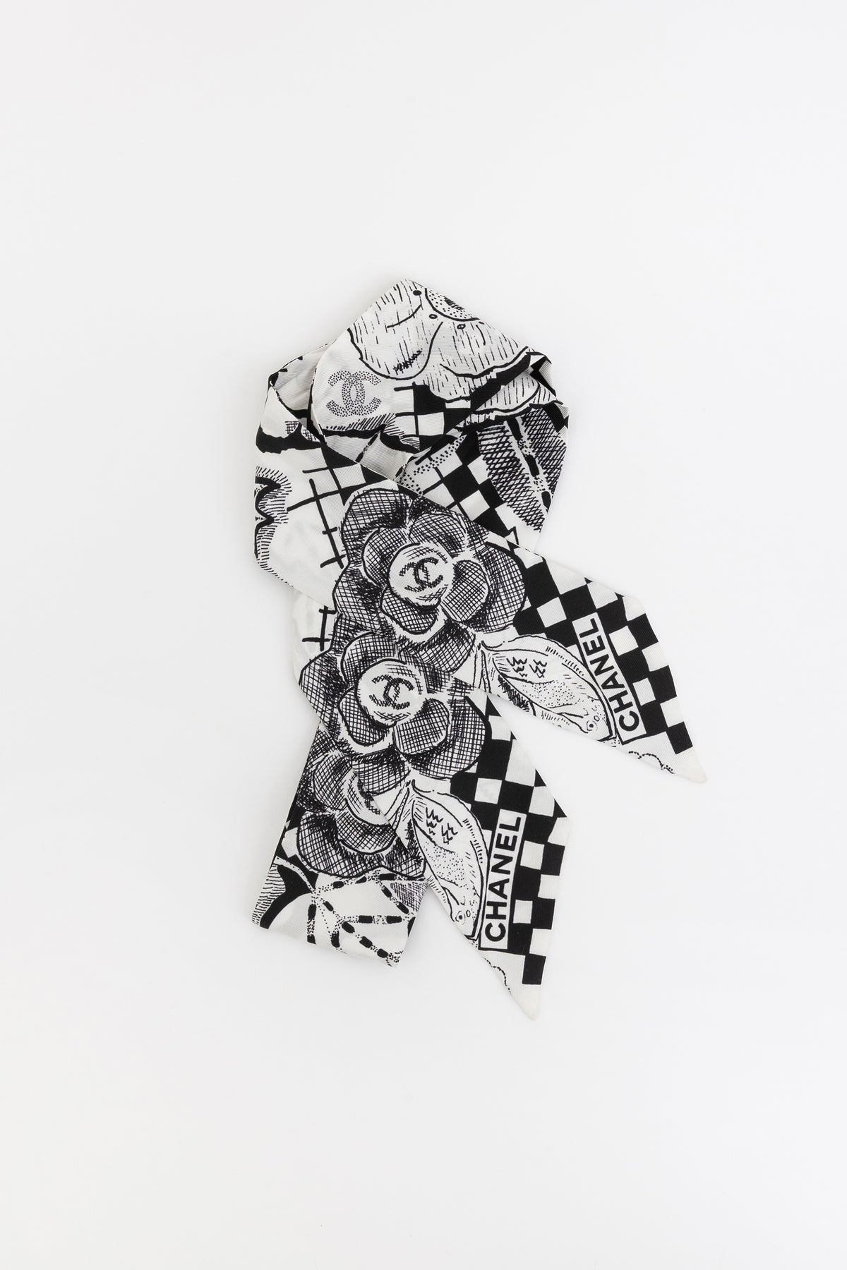 Slim Bandeau Silk Twill Scarf