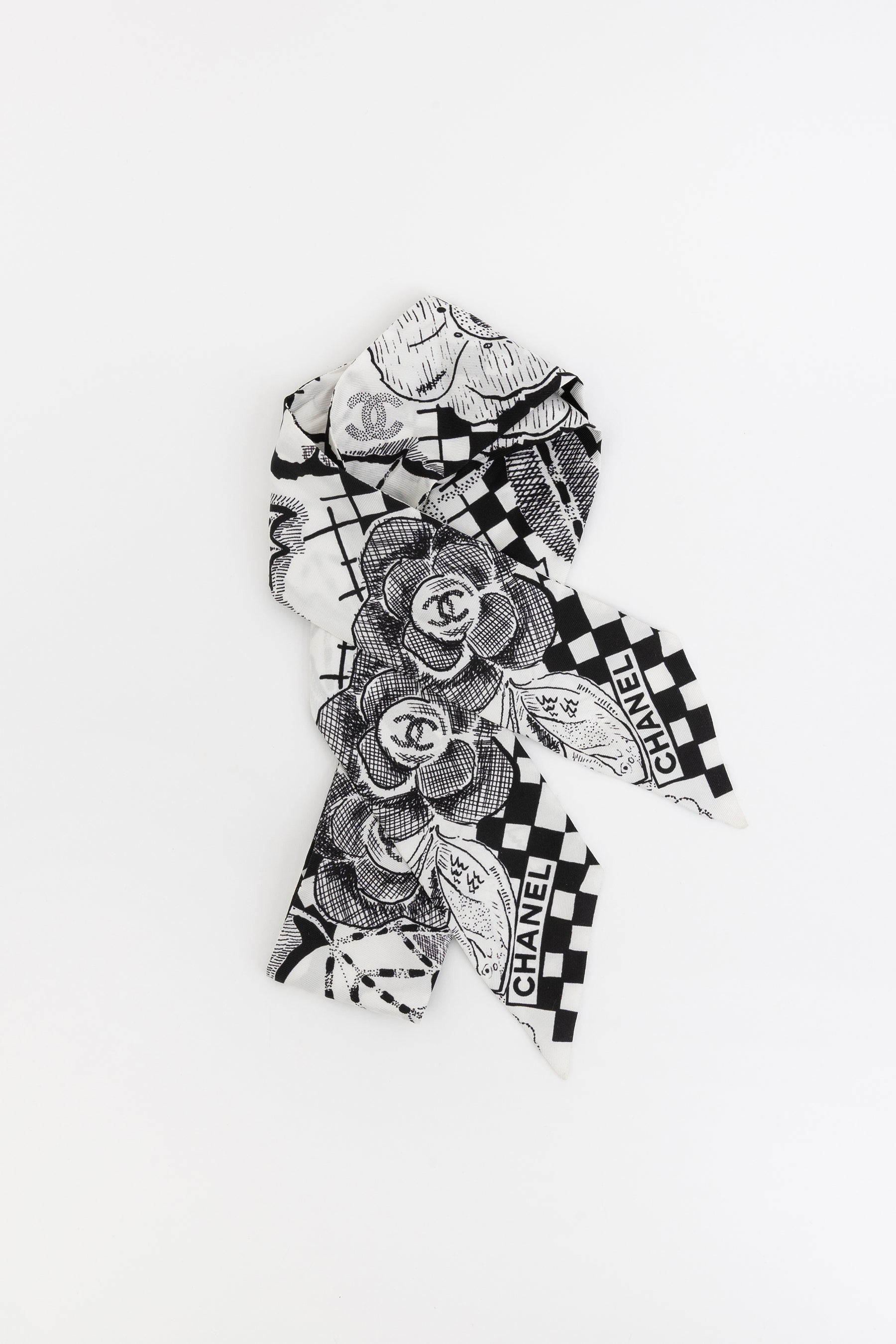 Slim Bandeau Silk Twill Scarf