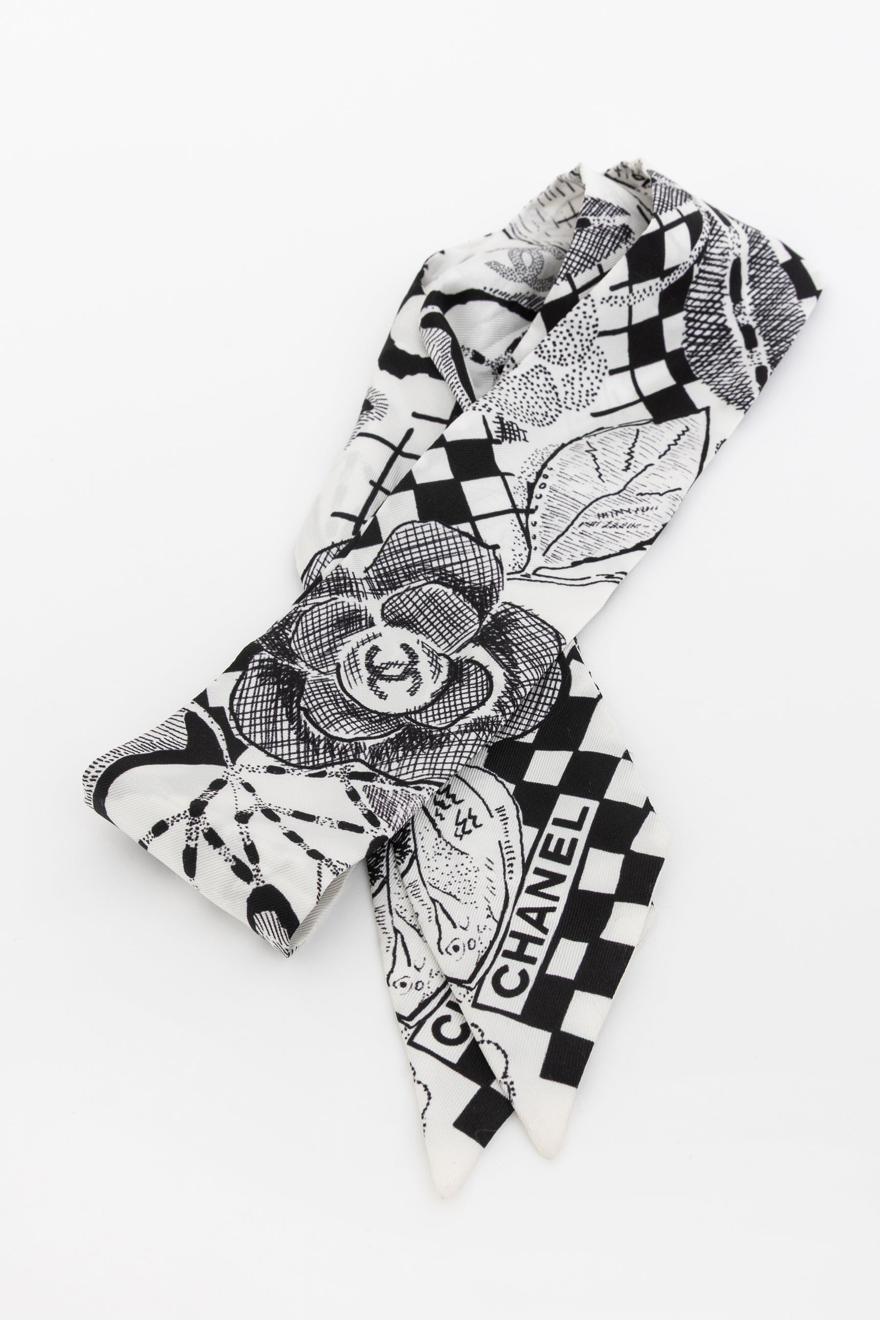 Slim Bandeau Silk Twill Scarf