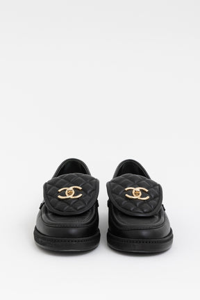 Quilted Flap CC Turn Lock Loafers