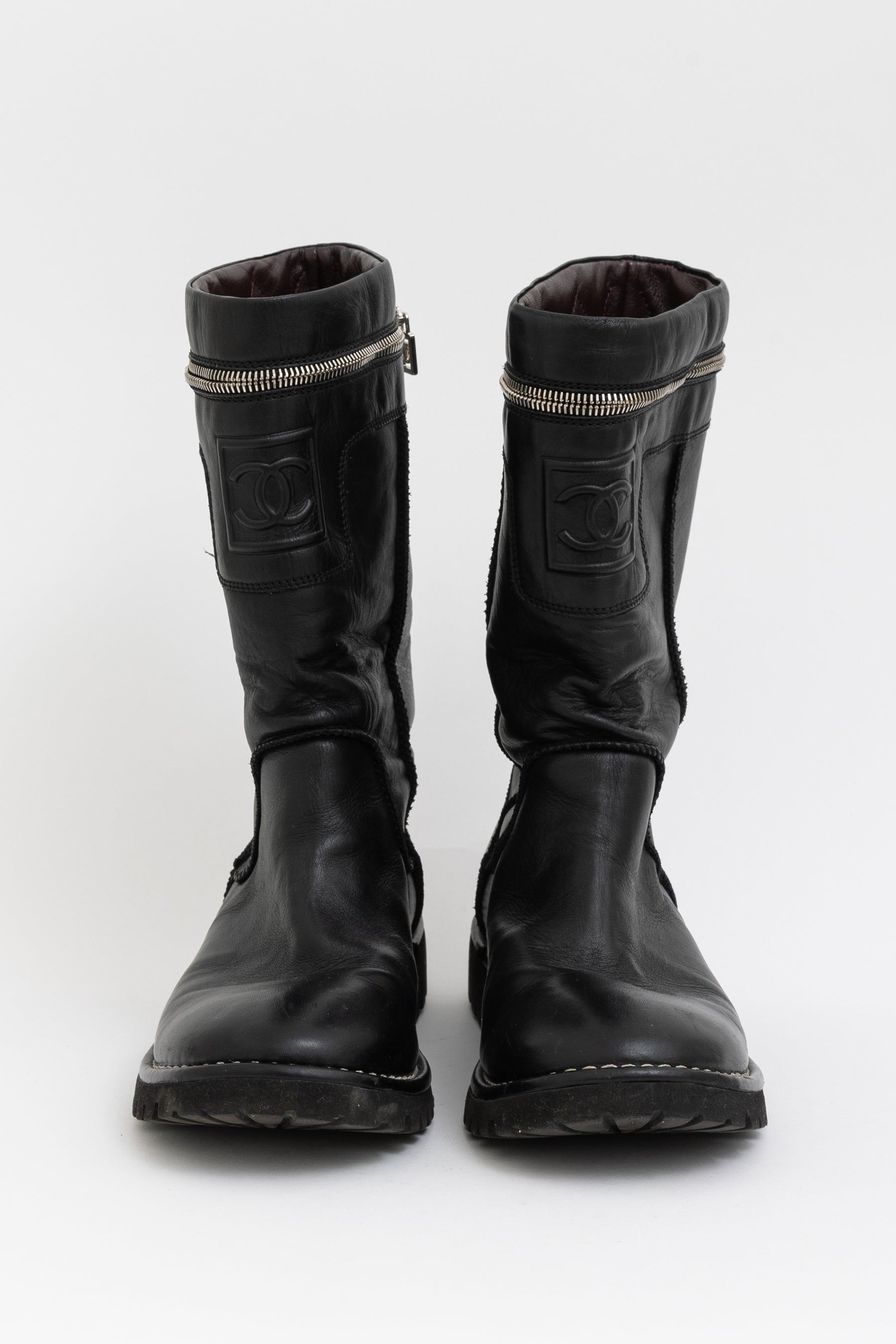 Logo Motorcycle Zip Boots