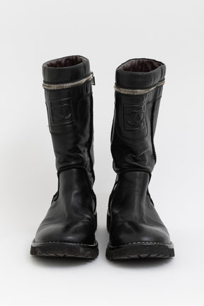 Logo Motorcycle Zip Boots