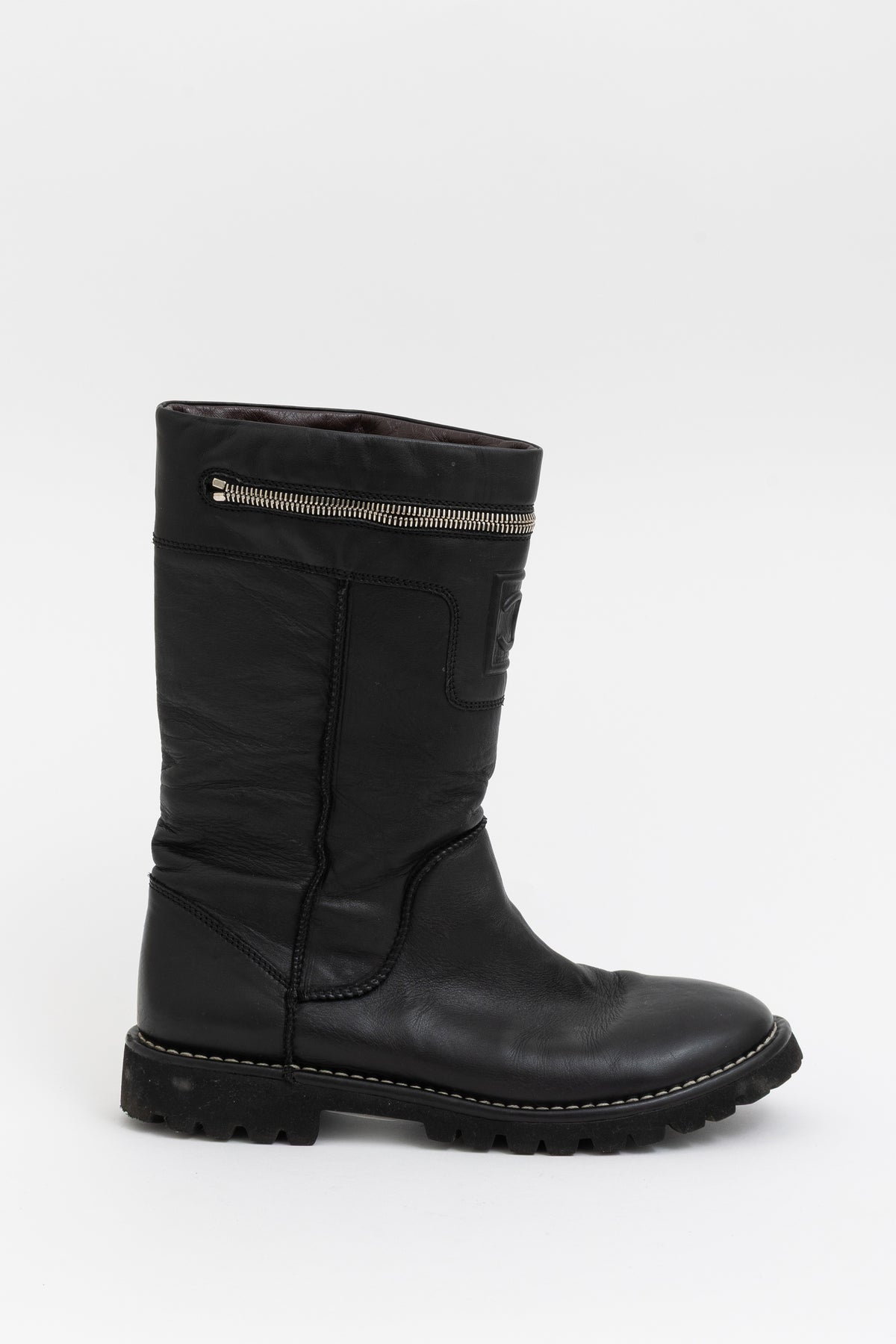 Logo Motorcycle Zip Boots