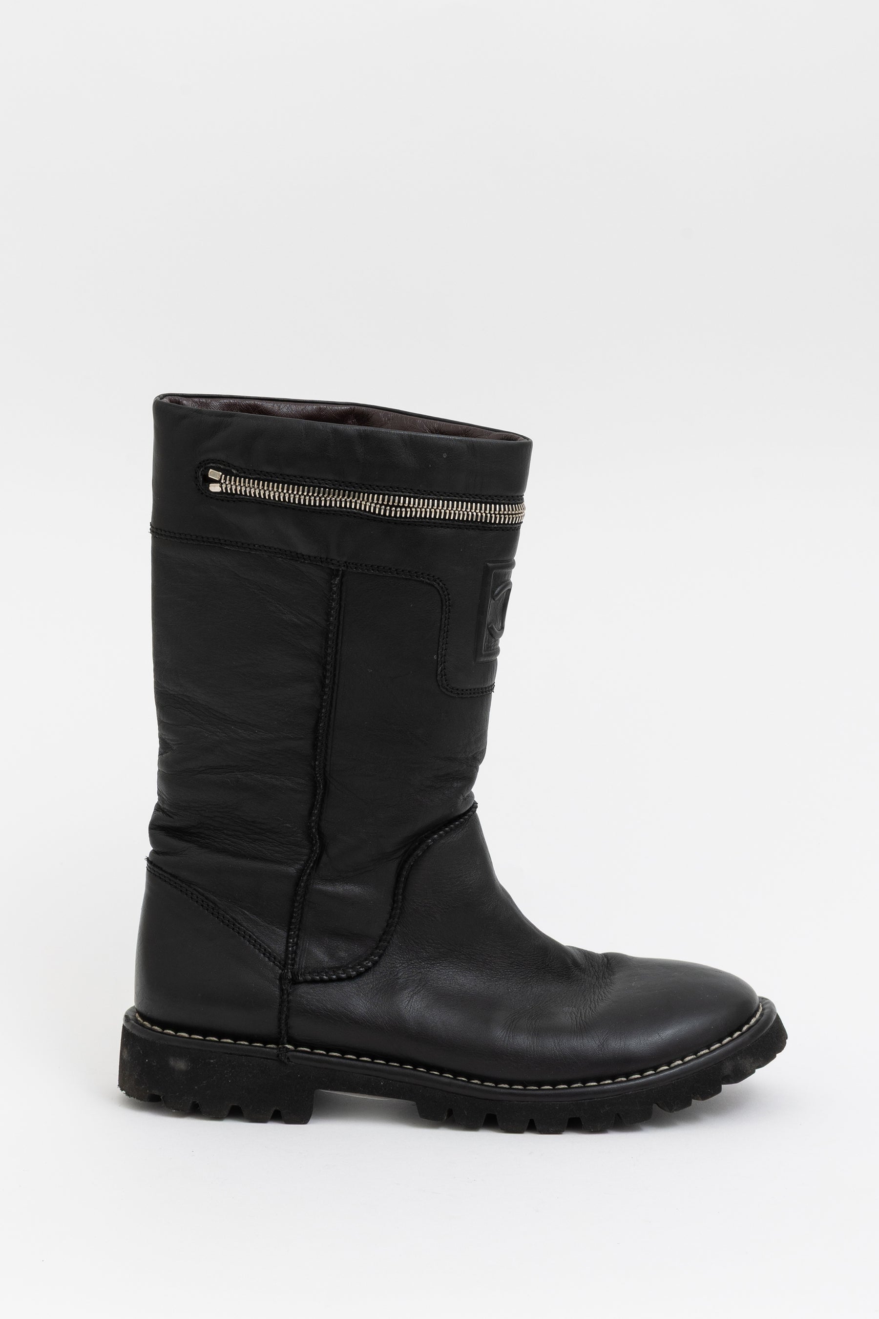 Logo Motorcycle Zip Boots