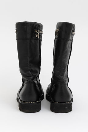 Logo Motorcycle Zip Boots