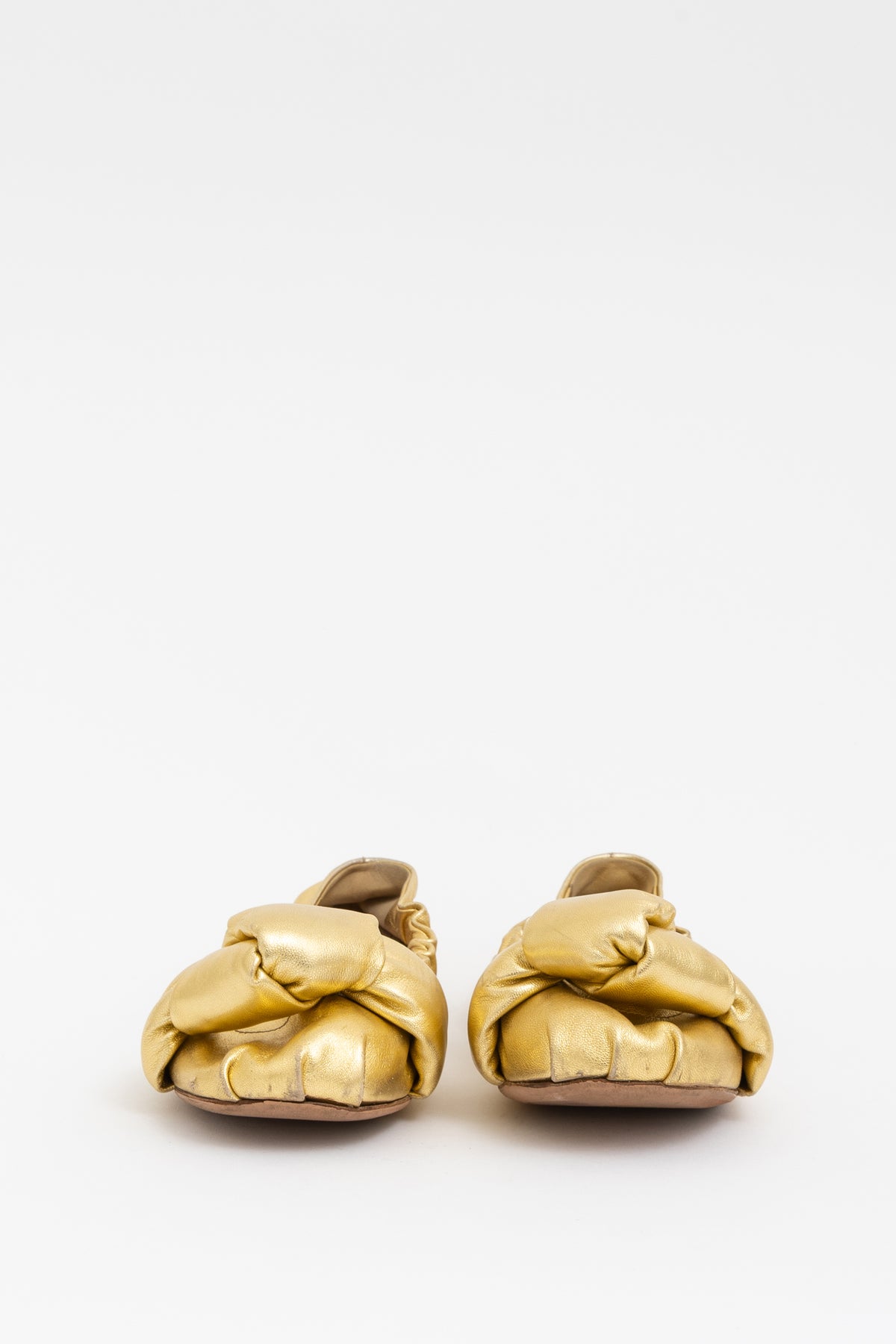 Metallic Scrunch Ballet Flats