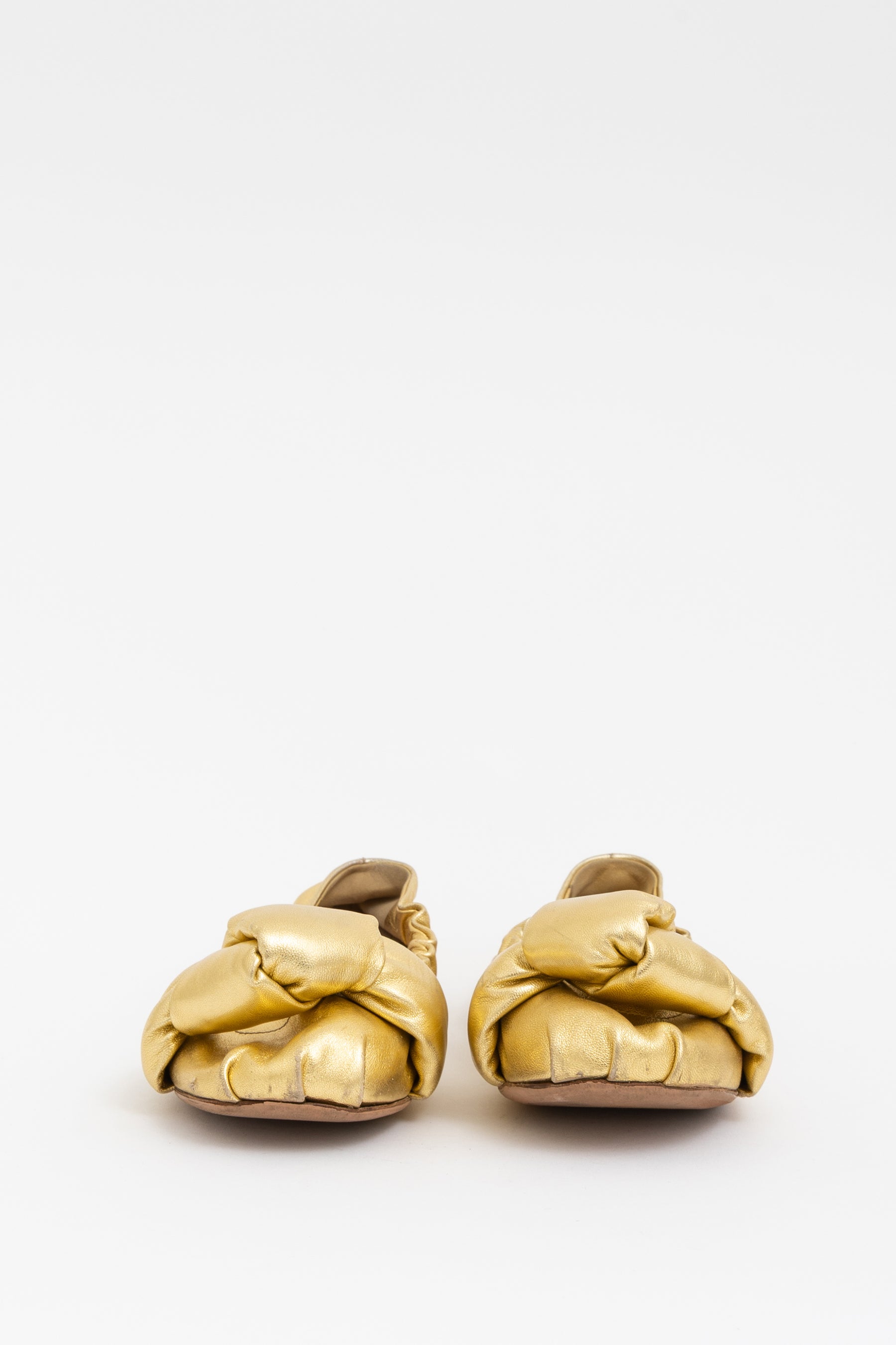 Metallic Scrunch Ballet Flats