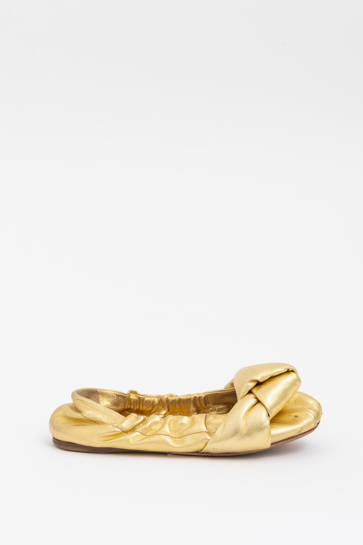 Metallic Scrunch Ballet Flats