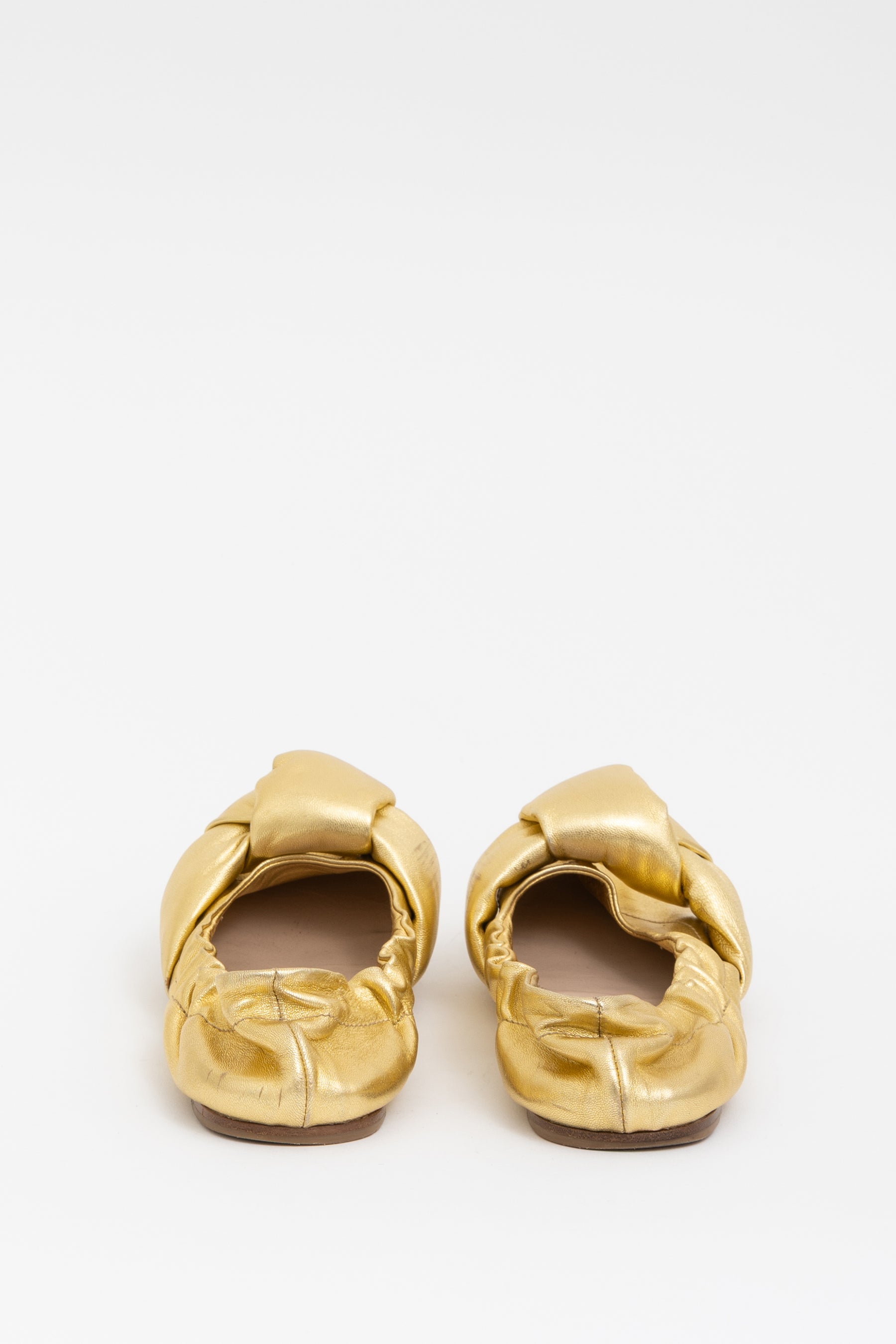 Metallic Scrunch Ballet Flats