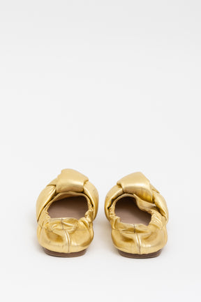 Metallic Scrunch Ballet Flats