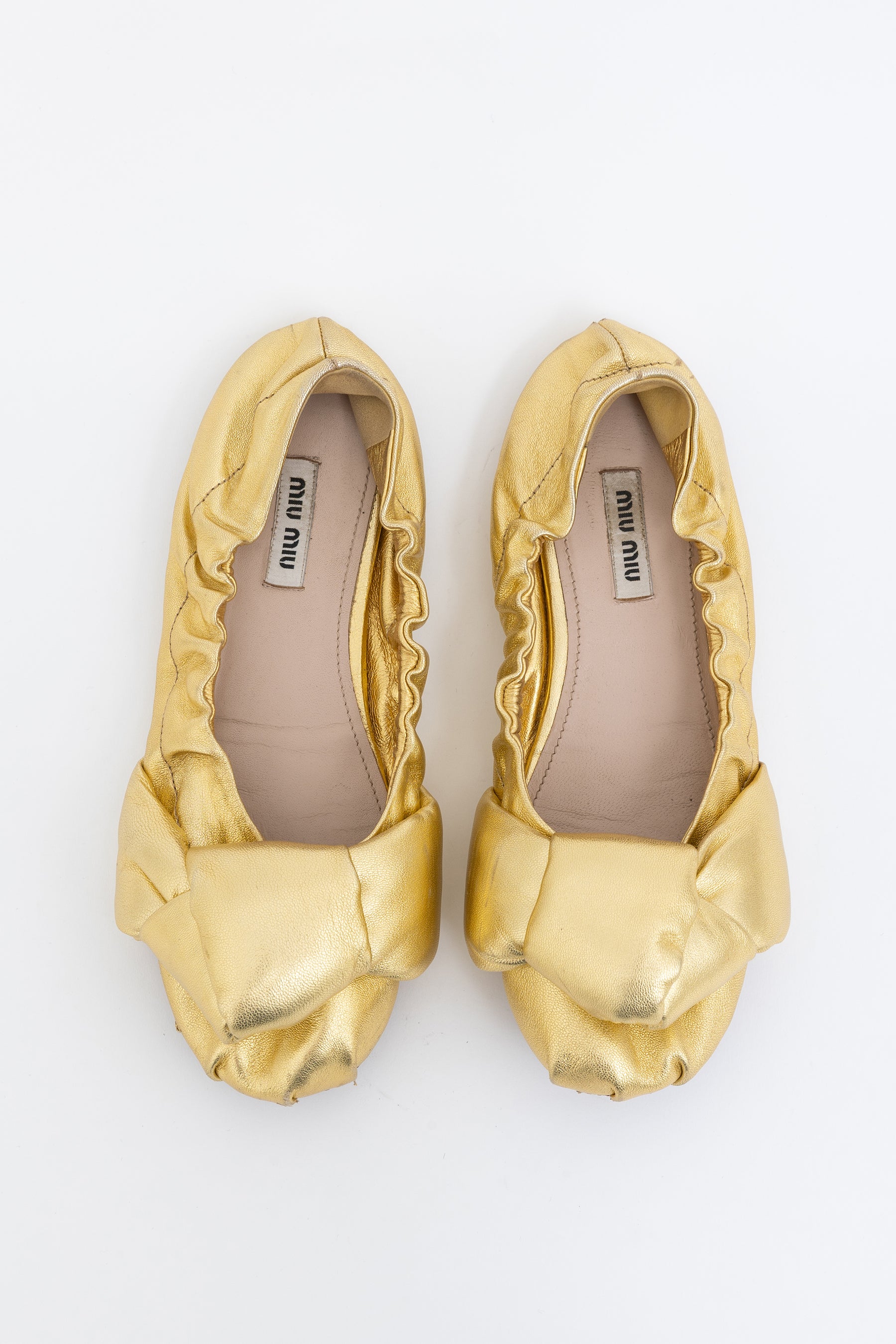 Metallic Scrunch Ballet Flats