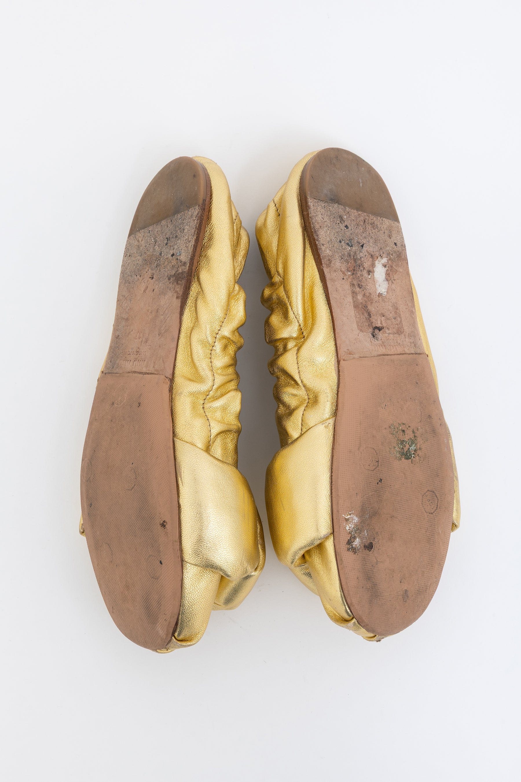 Metallic Scrunch Ballet Flats