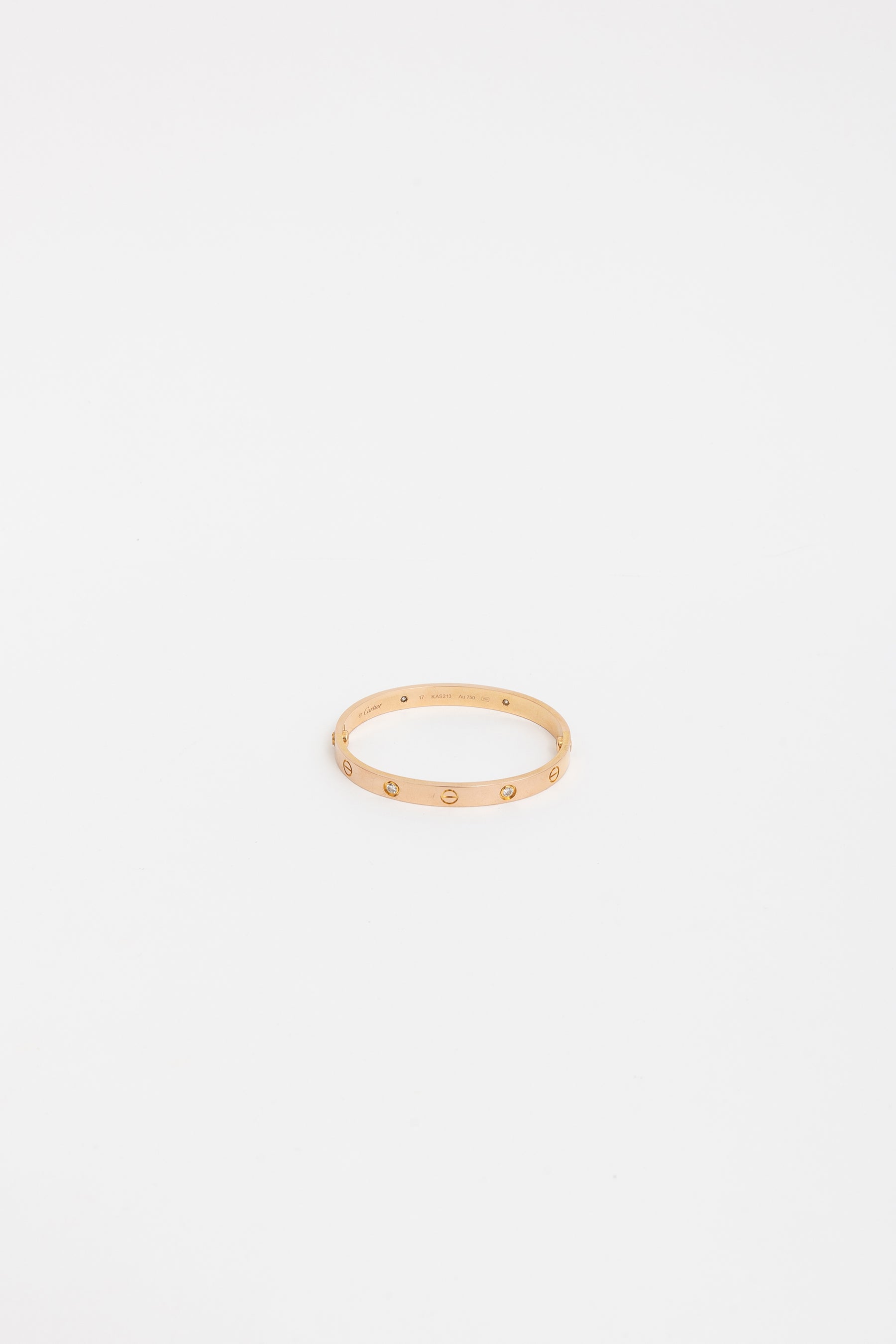 Rose Gold Love Bracelet with Diamonds