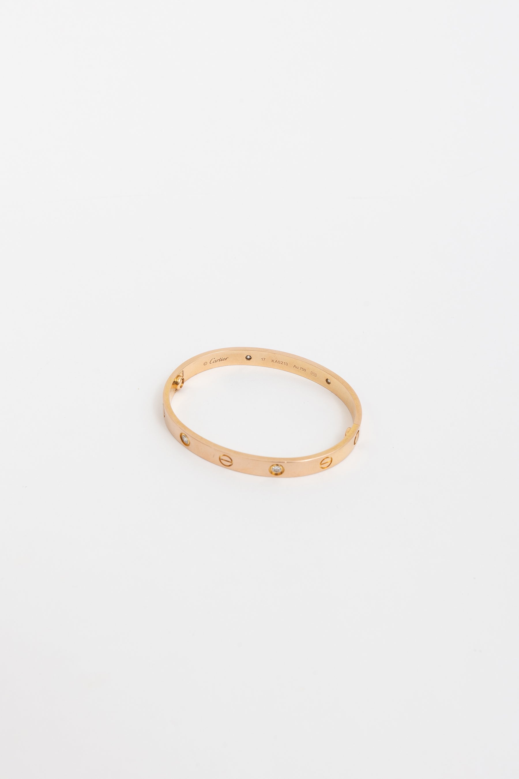 Rose Gold Love Bracelet with Diamonds