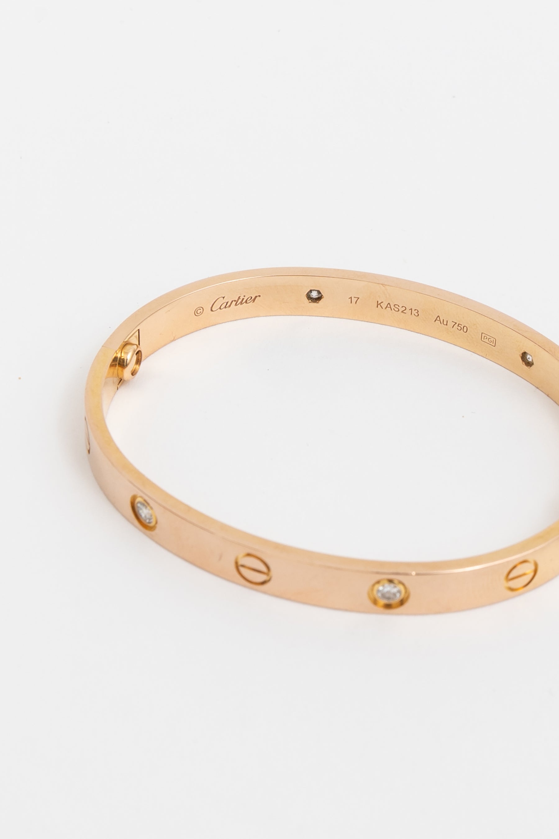 Rose Gold Love Bracelet with Diamonds