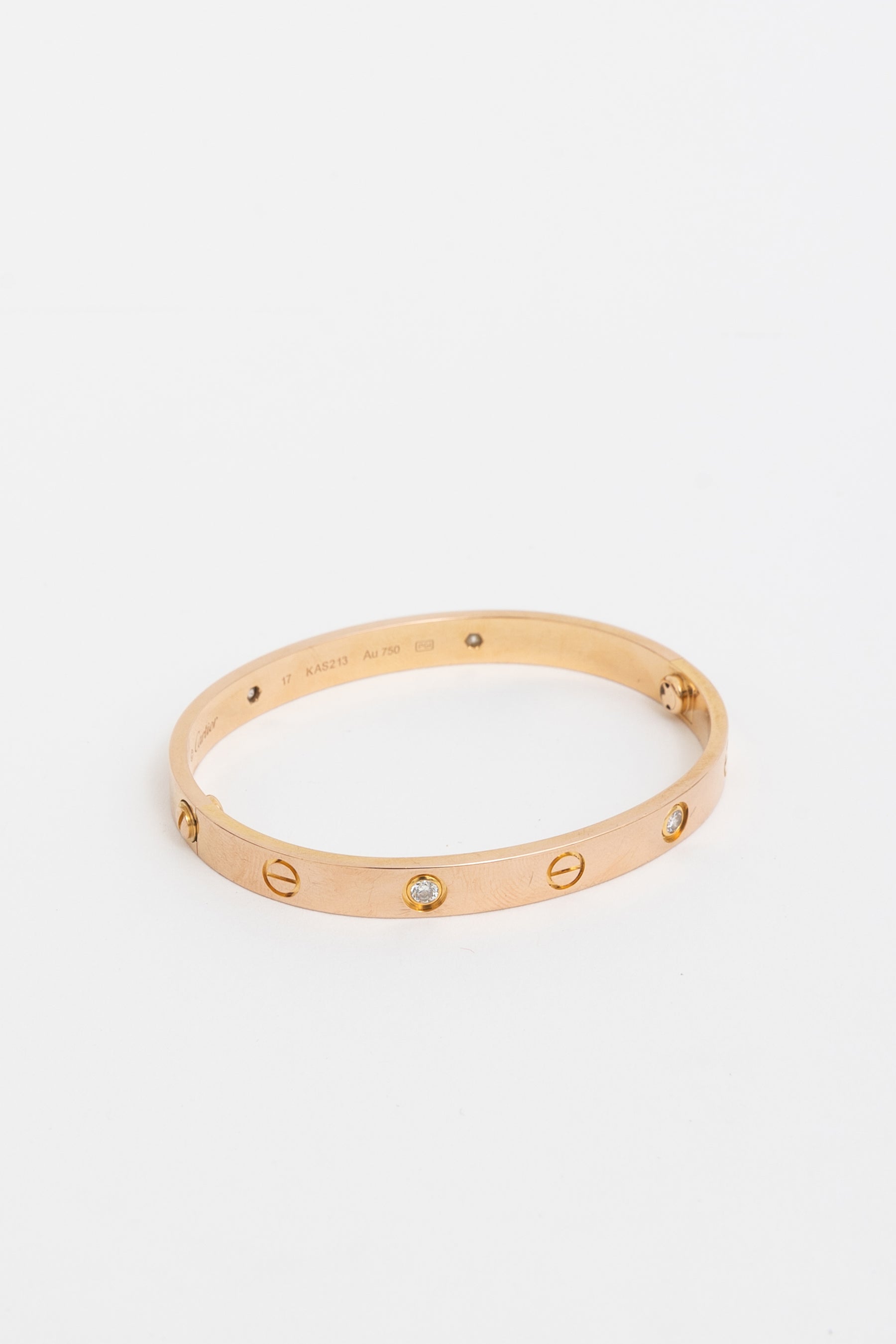 Rose Gold Love Bracelet with Diamonds