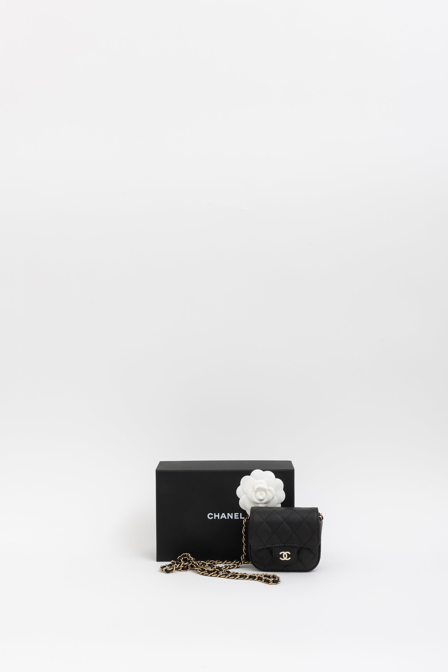 Caviar Quilted Mini Clutch with Chain