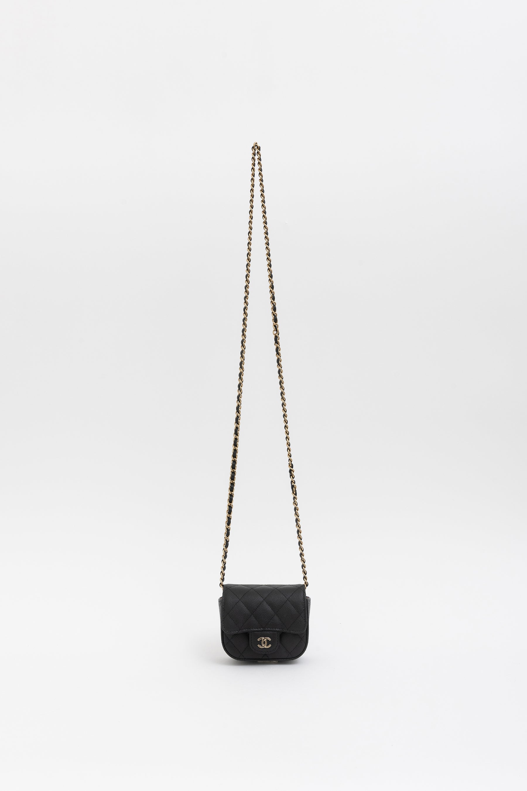 Caviar Quilted Mini Clutch with Chain