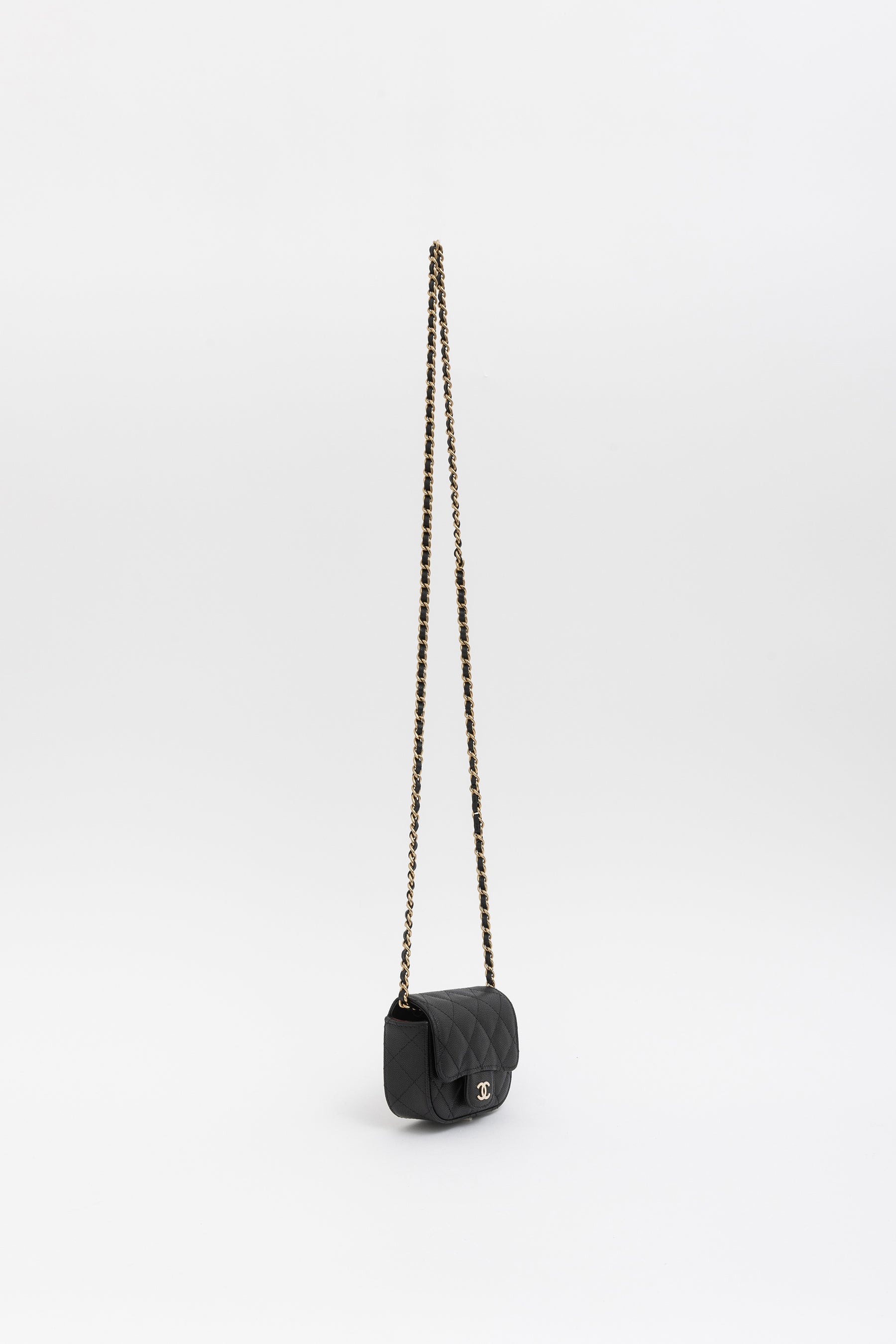 Caviar Quilted Mini Clutch with Chain