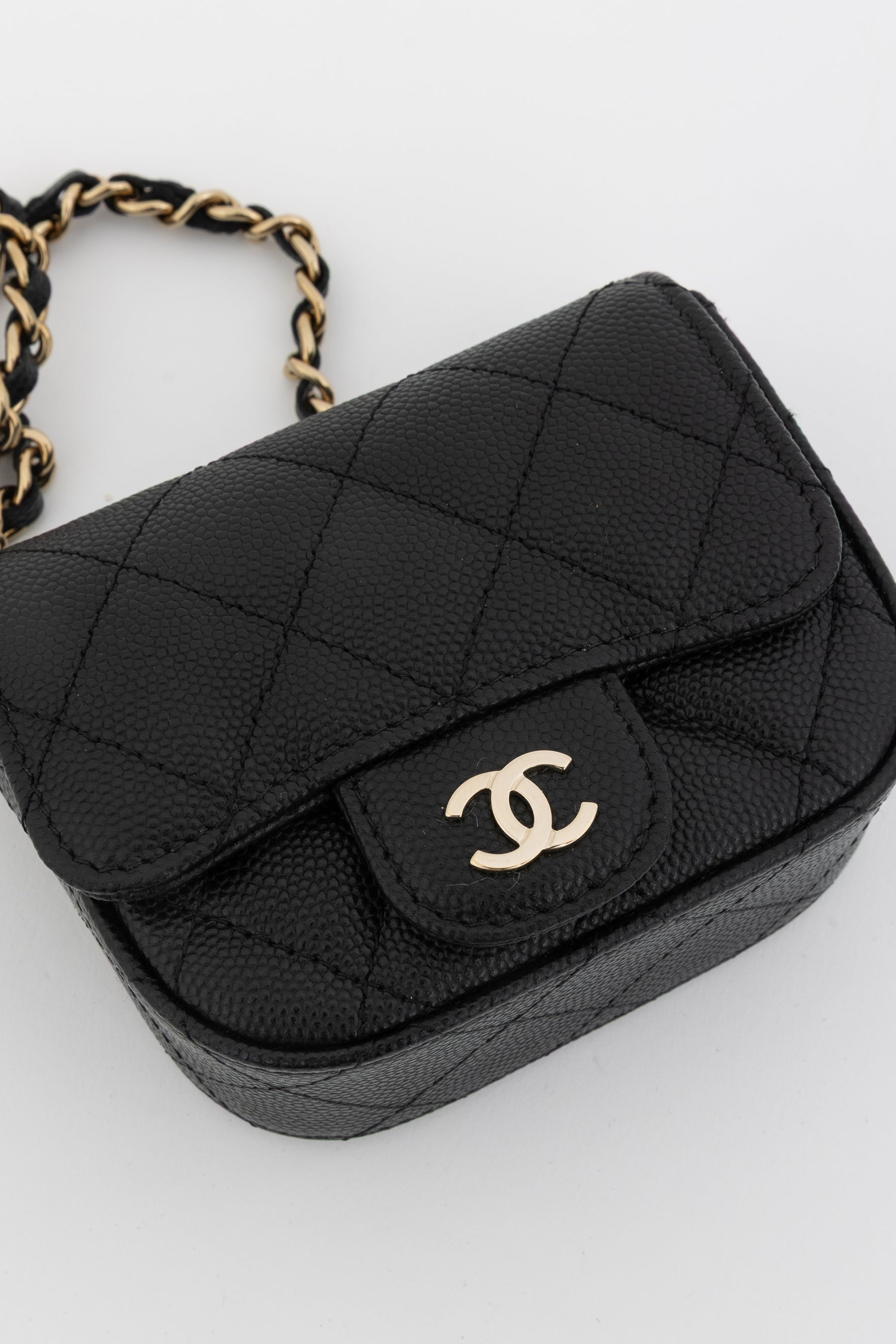 Caviar Quilted Mini Clutch with Chain