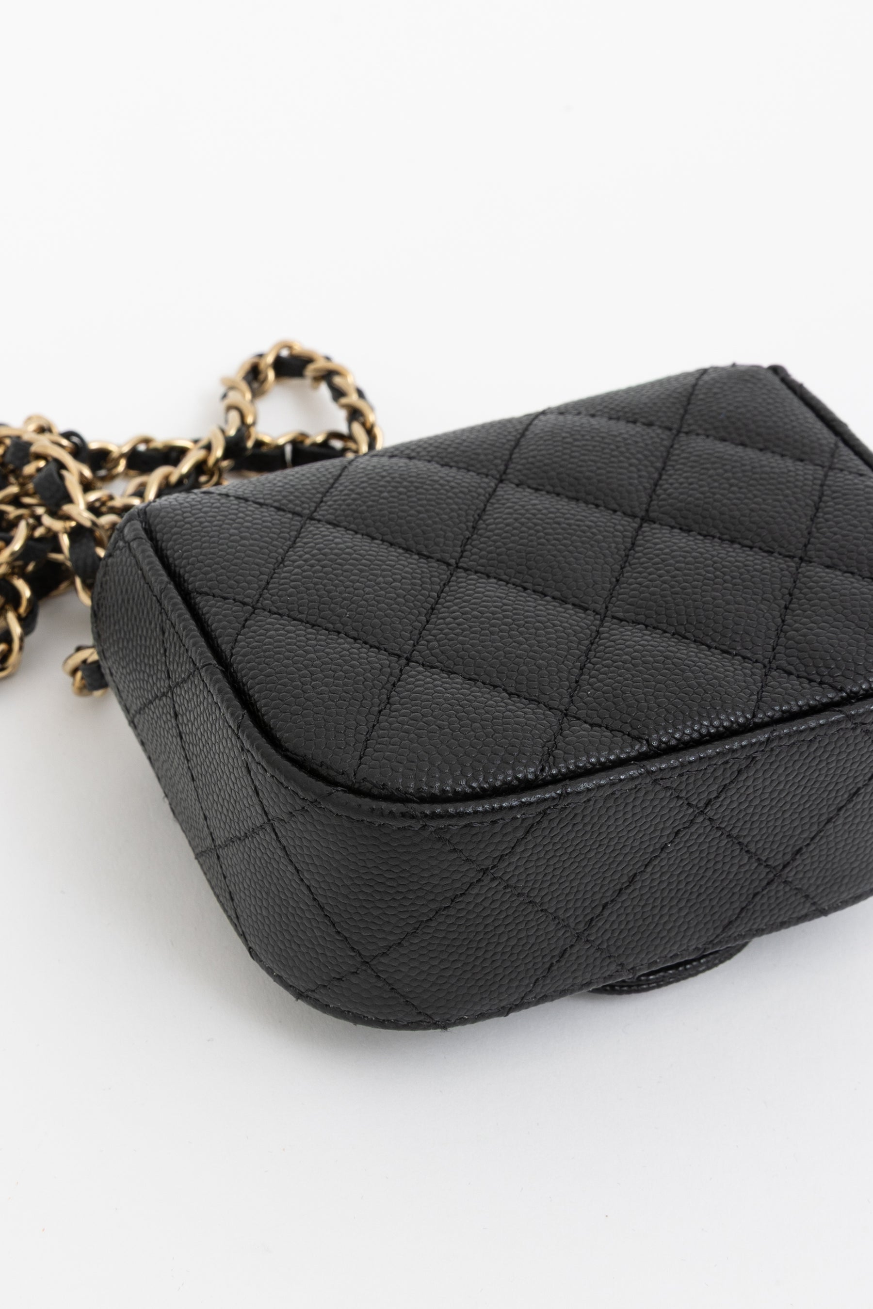 Caviar Quilted Mini Clutch with Chain
