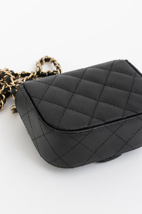 Caviar Quilted Mini Clutch with Chain
