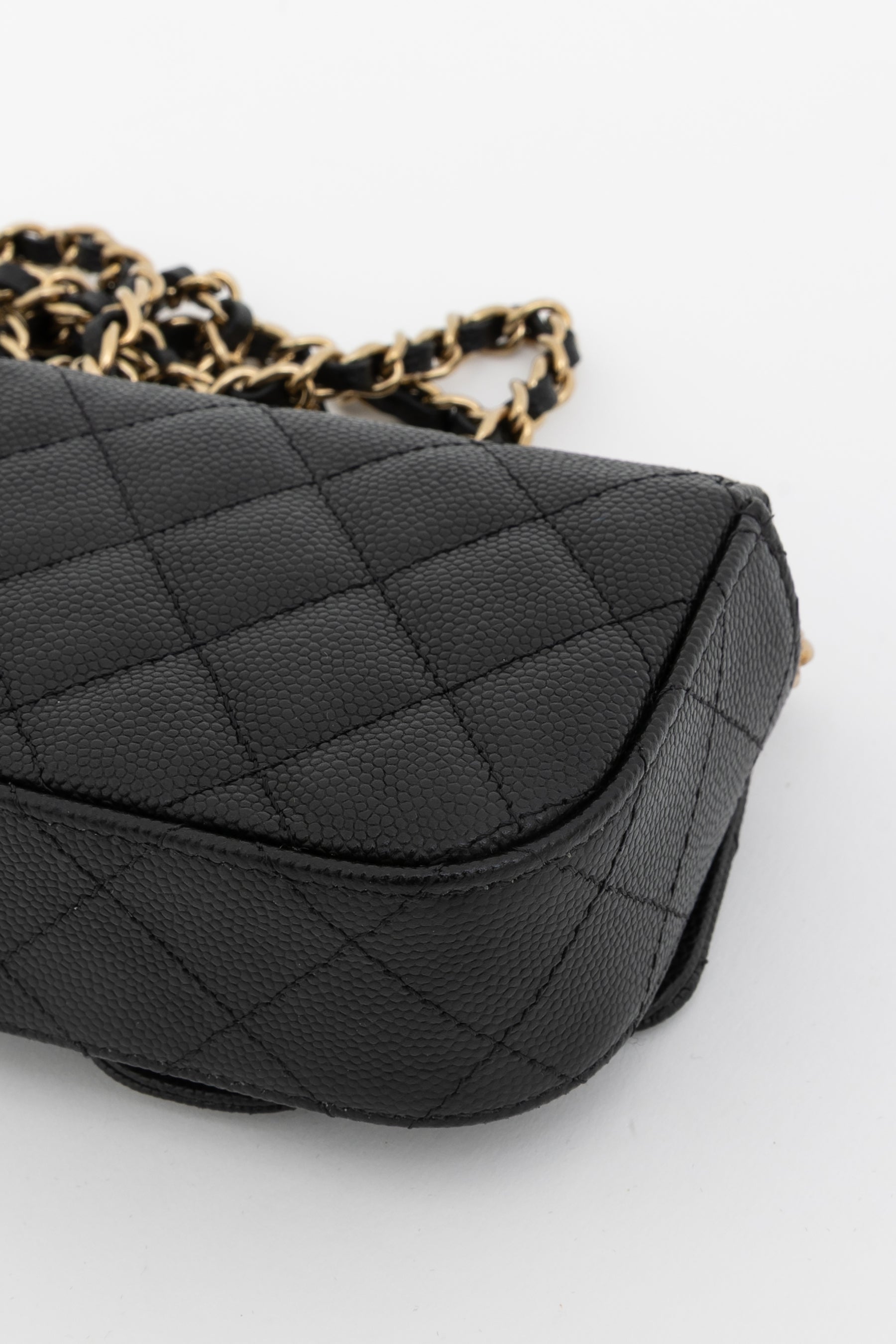 Caviar Quilted Mini Clutch with Chain