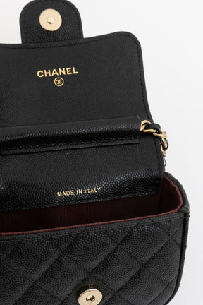 Caviar Quilted Mini Clutch with Chain