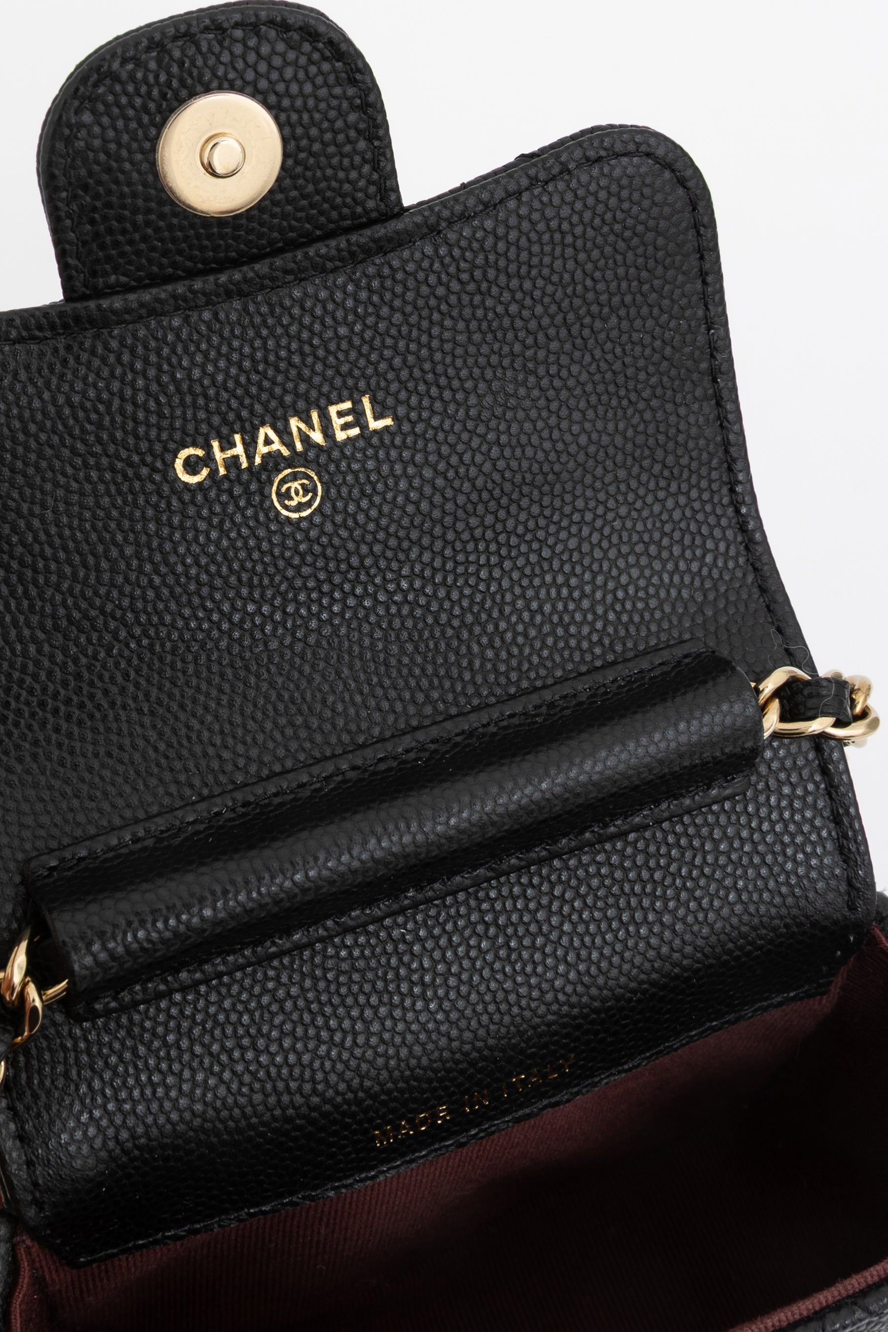 Caviar Quilted Mini Clutch with Chain