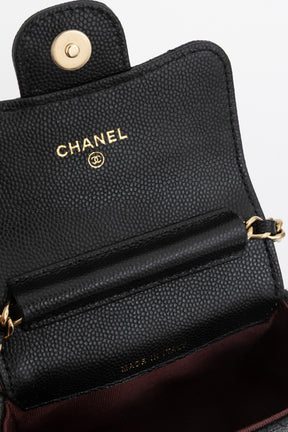 Caviar Quilted Mini Clutch with Chain