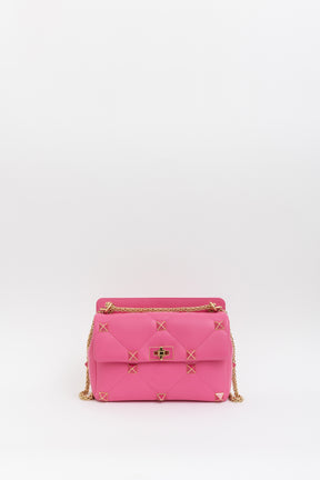 Roman Stud Quilted Shoulder Bag