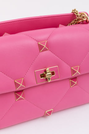 Roman Stud Quilted Shoulder Bag