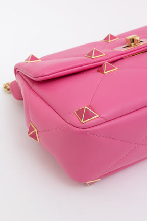 Roman Stud Quilted Shoulder Bag