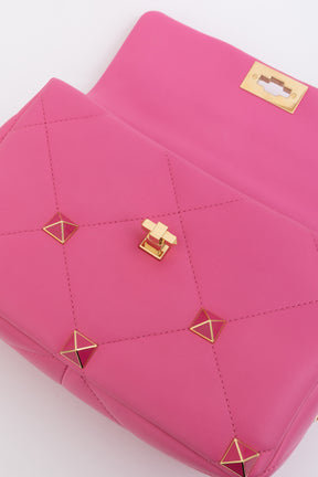 Roman Stud Quilted Shoulder Bag