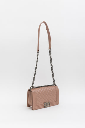 Diamond Quilted Medium Boy Bag