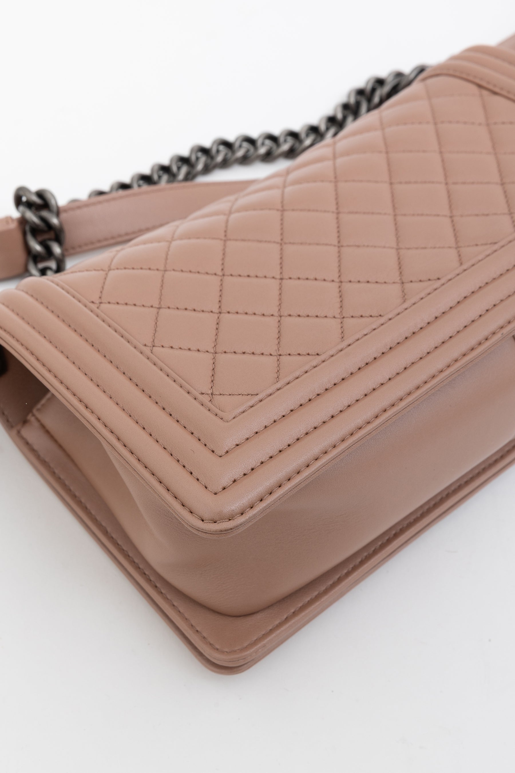 Diamond Quilted Medium Boy Bag