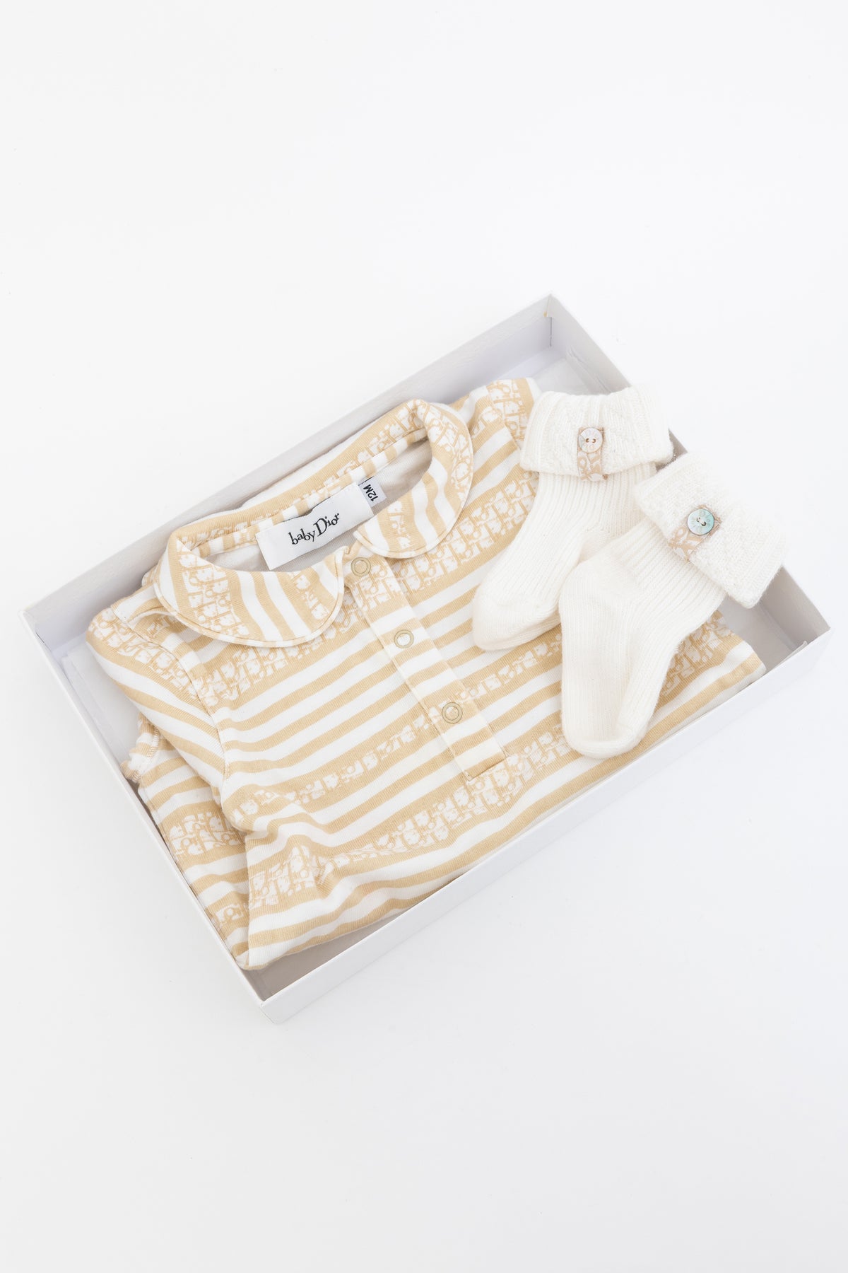 Baby Dior Romper and Socks Set