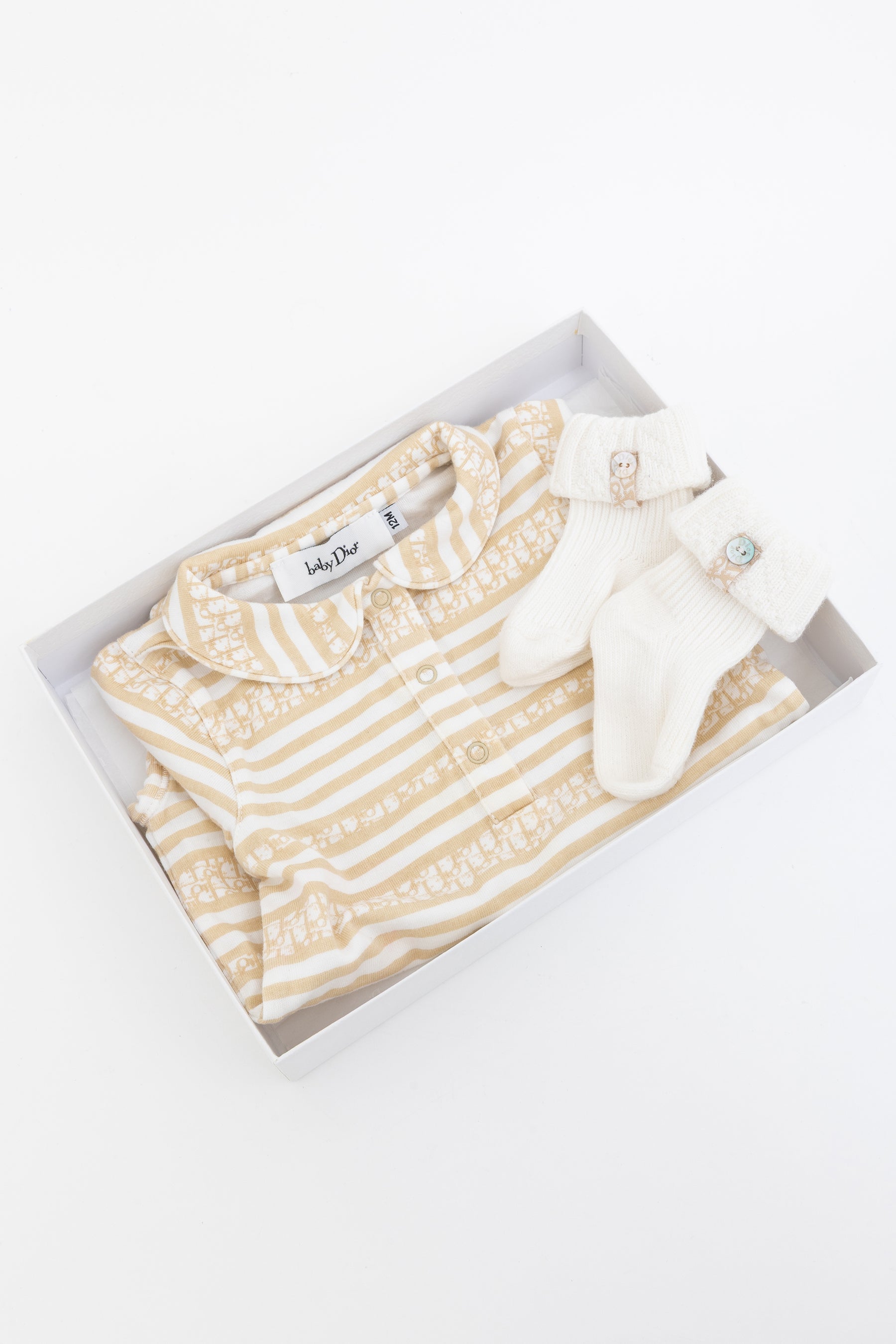 Baby Dior Romper and Socks Set