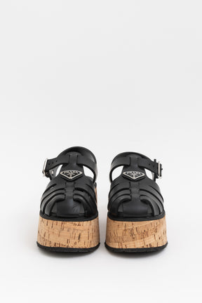 Monolith Cage Cork Platform Sandals
