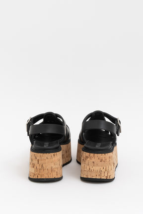 Monolith Cage Cork Platform Sandals