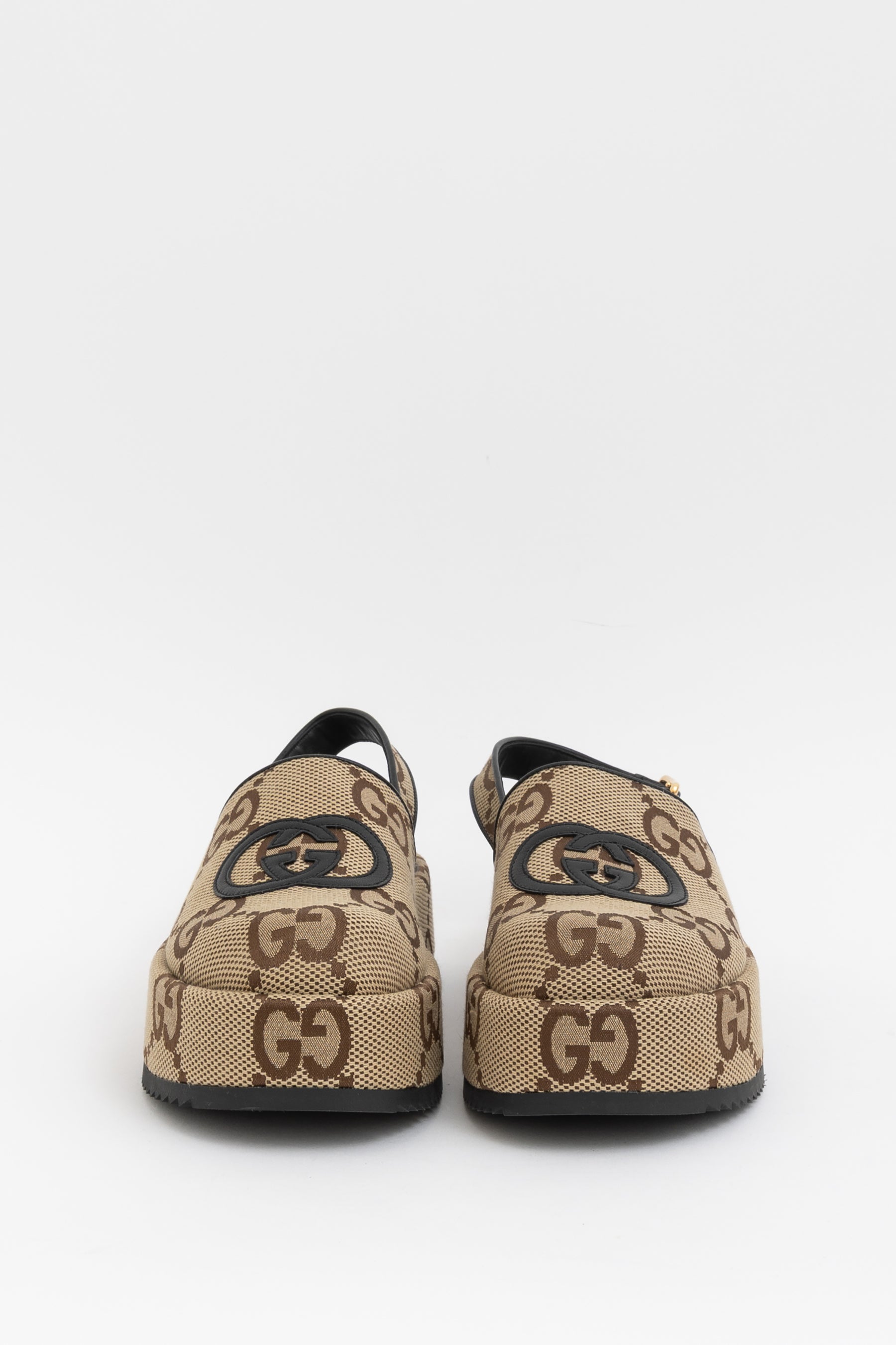 Angelina Maxi GG Canvas Platform Clogs